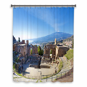 Ancient Greek Roman Theater Custom Size Shower Curtain