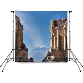 Ancient Greek Roman Theater In Pole Pocket Backdrop
