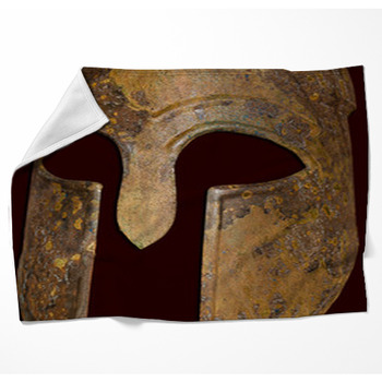 Ancient Greek Spartan Helmet Woven Throw Blanket