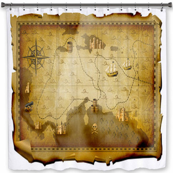 Ancient Map Shower Curtain