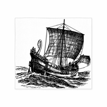 Ancient Sailboat At Sea Custom Size Floor Mat