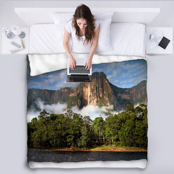 Angel Falls In The Morning Light Fleece Blanket