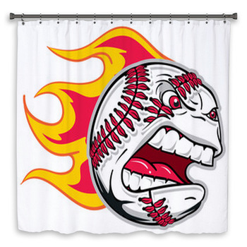Angry Baseball Shower Curtain
