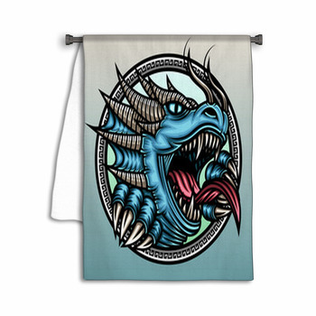 Angry Blue Dragon Towel