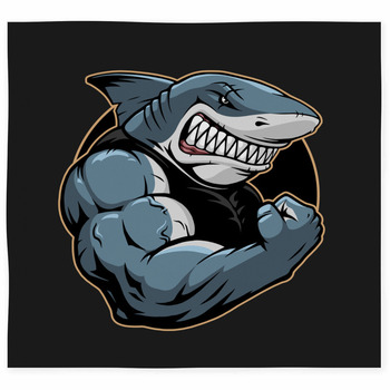 Angry Shark Logo Template Custom Size Floor Mat