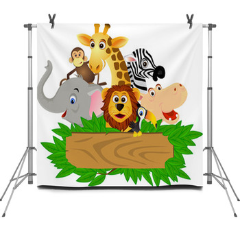 Animal Cartoon Fleece Backdrop