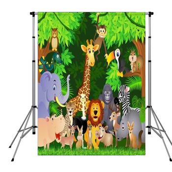 Animal Cartoon Pole Pocket Backdrop