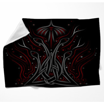 Animal Fire Celtic Ornament With Woven Throw Blanket