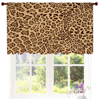 Valance Leopard Print Custom Made Window Treatment 53 Inches W x 14 Inches L