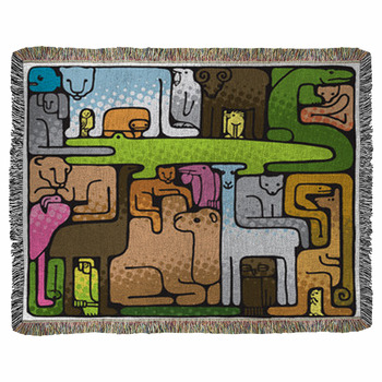 Animal Puzzle (vector Or XXL Jpeg Woven Throw Blanket