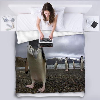 Antarctiic Penguin Fleece Blanket