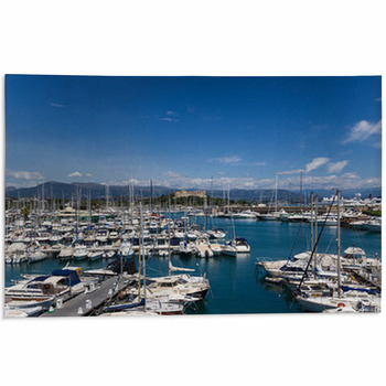 Antibes, France. Yachts In Port Vauban Area Rug
