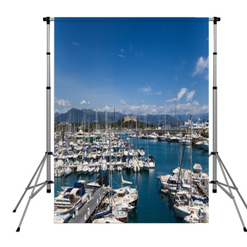 Antibes, France. Yachts In Port Pole Pocket Backdrop