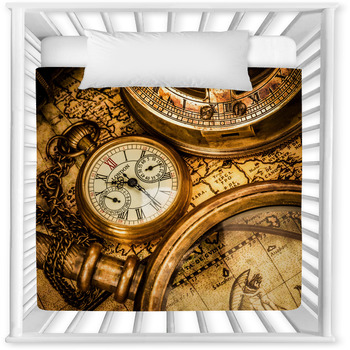 Antique Pocket Watch. Baby Crib Comforter