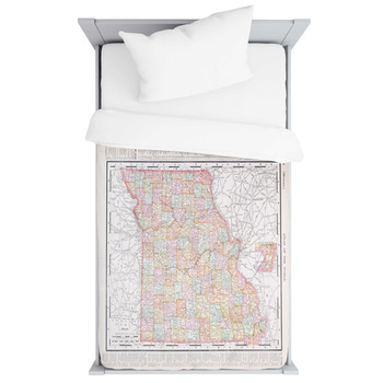 Antique Vintage Color Map Of Missouri Mo Toddler Duvet
