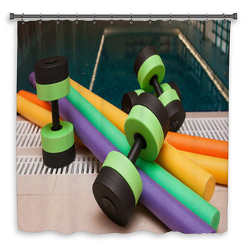 Aqua Aerobics Equipment Shower Curtain