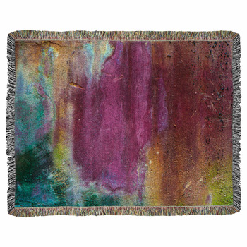 Aqua Color Abstract Stone Woven Throw Blanket