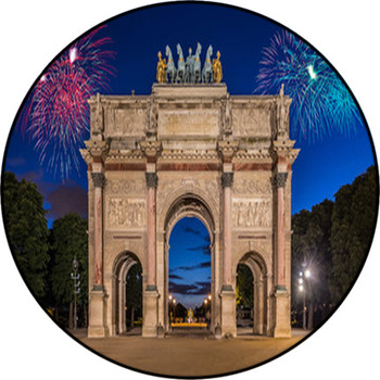 Arc De Triomphe Du Carrousel At Tuileries Round Rug