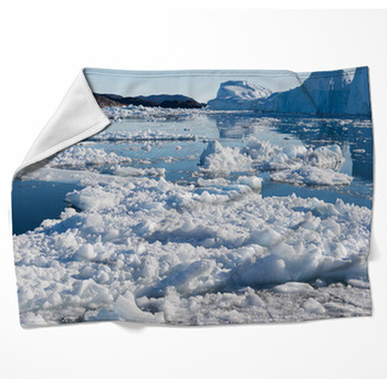 Arctic Landscape In Greenland Woven Throw Blanket
