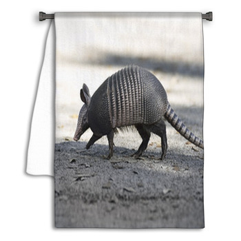 Armadillo Crossing The Road Towel