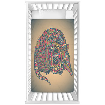 Armadillo Hand Drawn Tribal Baby Crib Comforter