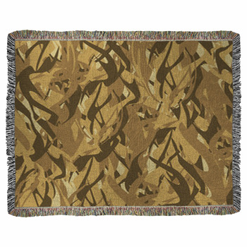 Army Pattern Of Flames Military Woven Throw Blanket