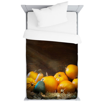 Art Autumn Pumpkin Thanksgiving Background Toddler Duvet