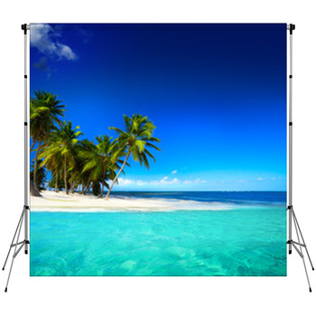 Art  Beautiful Seaside View  Background Fleece Backdrop