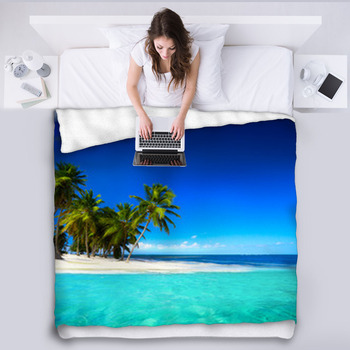 Art  Beautiful Seaside View  Background Fleece Blanket