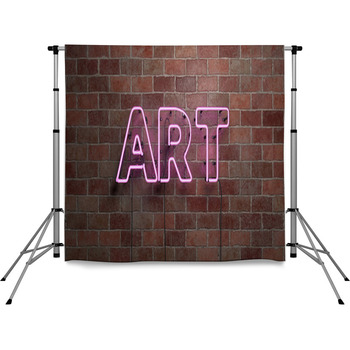 Art Fluorescent Neon Tube Sign On Pole Pocket Backdrop
