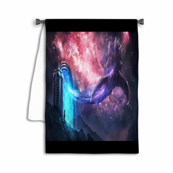 Artistic Illustration Of A Dragon Getting Out Of A  Towel