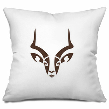 Novelty Animal Design Throw Pillow CRAZEELEBAH INC Antelope Looking at You 16x16 Multicolor 