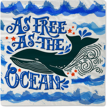 As Free As The Ocean Quote Hand Drawn Baby Blanket