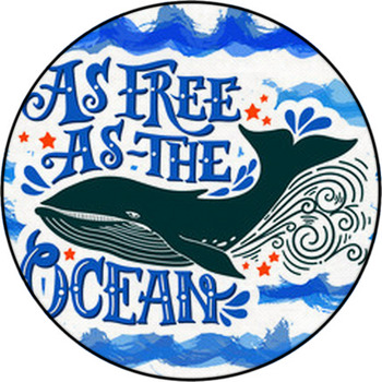 As Free As The Ocean Quote Hand Drawn Vintage  Round Rug