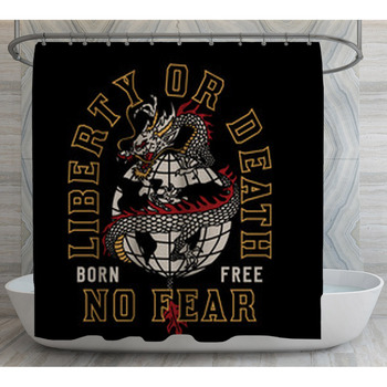 Asian Dragon Around The Globe With Shower Curtain