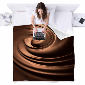 Astonishing Chocolate Swirl Clean Fleece Bed Blanket
