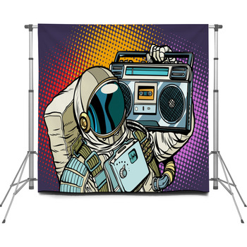 Astronaut With Boombox Audio And Custom Size Backdrop
