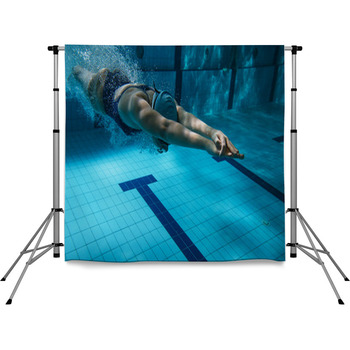 Athlete At The Swimming Pool Pole Pocket Backdrop