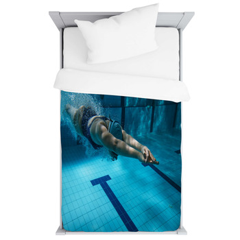Athlete At The Swimming Pool Underwater Toddler Duvet