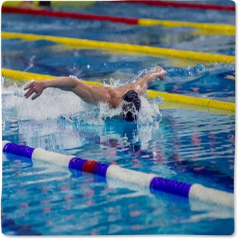 Athlete Male Swimmer Swimming In Pool Baby Blanket
