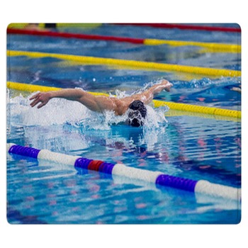 Athlete Male Swimmer Swimming In Pool Butterfly  Bath Mat