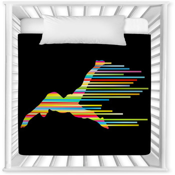 Athlete Man Swimmer Jumping Vector Baby Crib Comforter