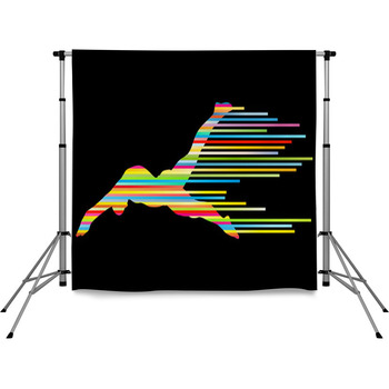 Athlete Man Swimmer Jumping Vector  Pole Pocket Backdrop