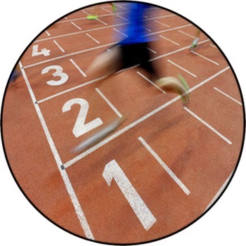 Athletes Cross The Finish Line Round Rug