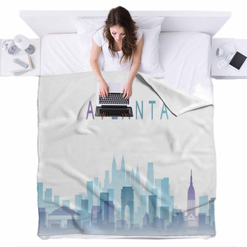 Atlanta Transparent Layers Gradient Fleece Bed Blanket