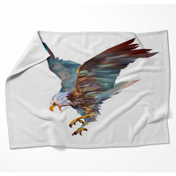 Attacking Eagle On A White Background Woven Throw Blanket
