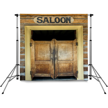 Authentic Saloon Doors In Montana Pole Pocket Backdrop