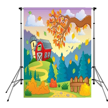 Autumn Farm Landscape 2 Pole Pocket Backdrop