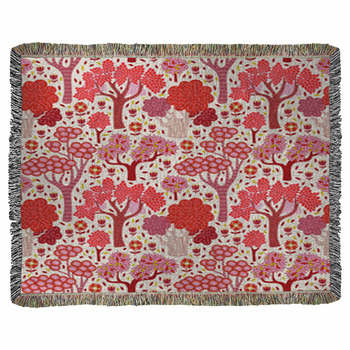 Autumn Seamless Pattern Woven Throw Blanket