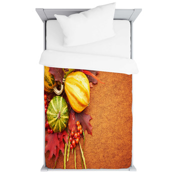 Autumnal Background With Pumpkins And Toddler Duvet